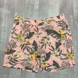 Womens Naturals D&Co. Linen Blend Floral Pocket Pull On‎ Shorts